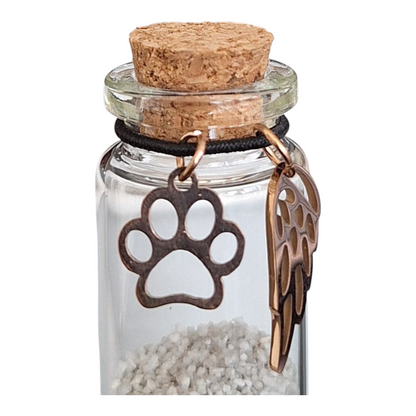 Stijlvol memorial flesje voor as van overleden huisdier 