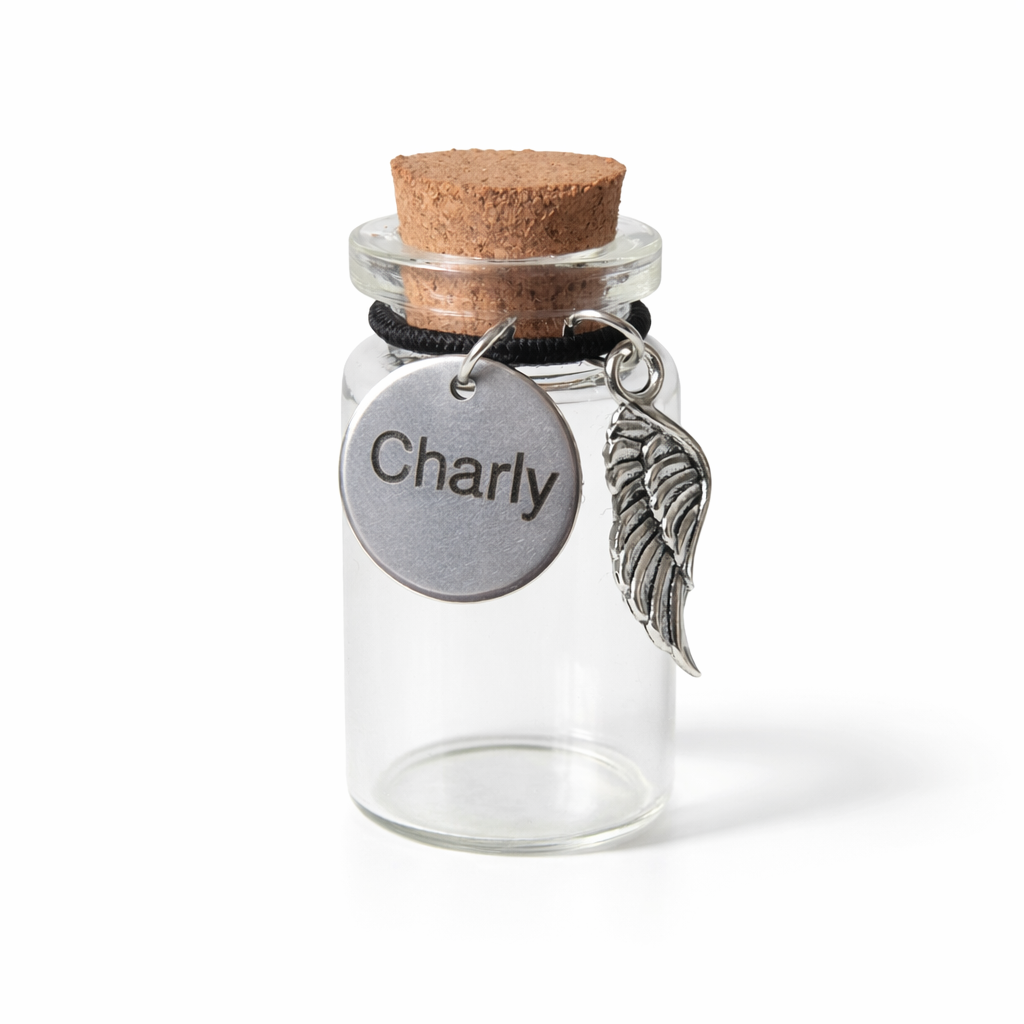 Memorial Flesje - Hanger met naam