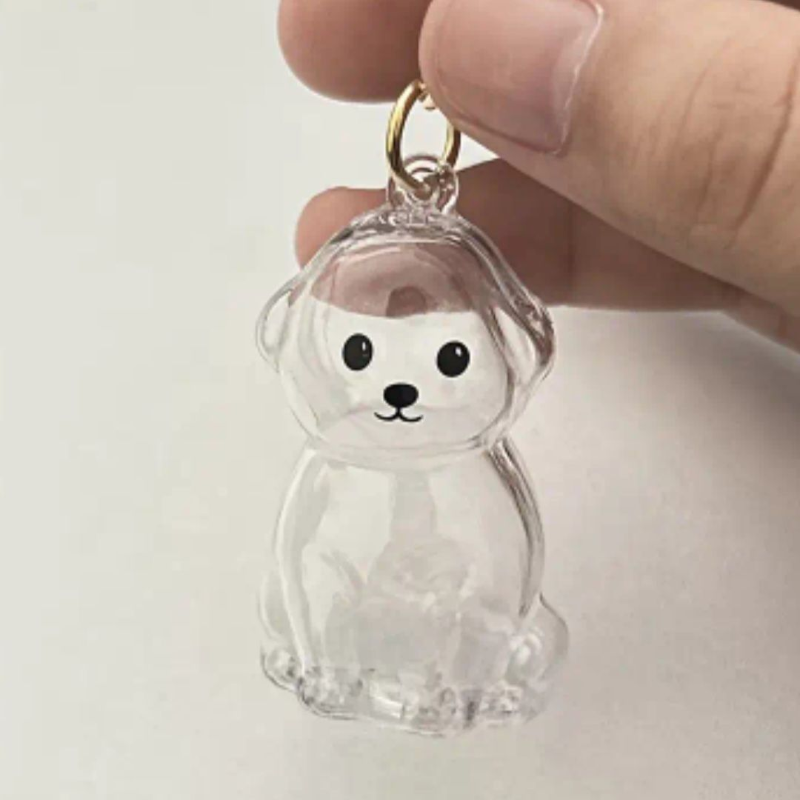 Gedenksleutelhanger Hond – Voor plukje vacht of een kleine hoeveelheid as - Aandenken Huisdier - Herinneringssleutelhanger Hond – Gedenkhanger Hond – Stevig Kunststof – Voor Vacht, As of Aandenken Hond
