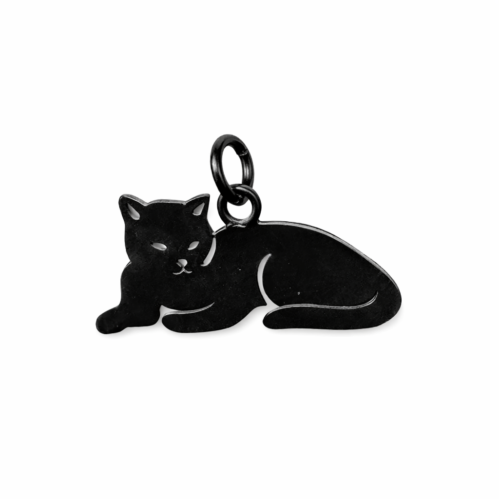 Gedenkflasche – Katze – Gold und Schwarz 