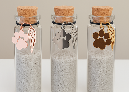 Gedenkflasche - Gold, Silber und Roségold 