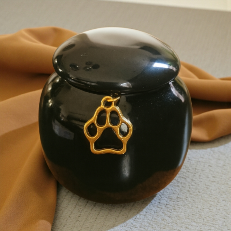 Mini Urn - 80 ML - Zwart - Met Hangertje