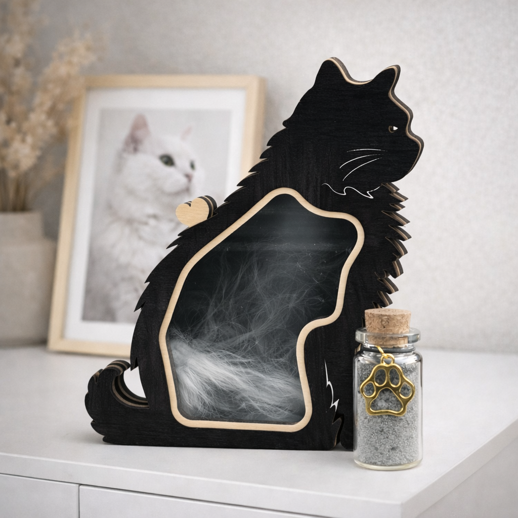 Erinnerungskatze - Holz - Schwarz