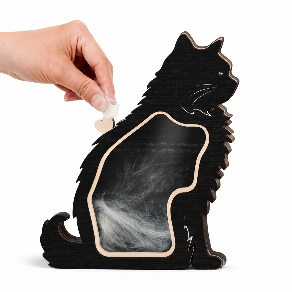 Erinnerungskatze - Holz - Schwarz