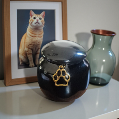 Mini Urn - 80 ML - Zwart - Met Hangertje