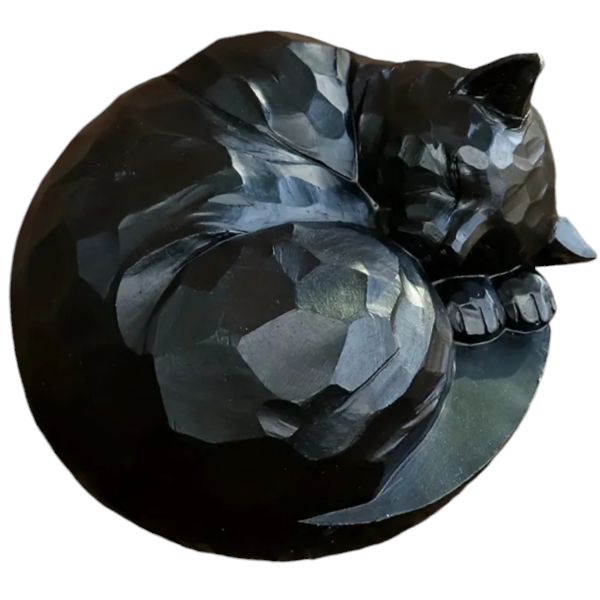 Katten Urn - Zwarte Kattenurn – Slapend Katje - Geschikt voor Binnen en Buiten - Een Bijzondere Herinnering aan Jouw Kat - Urn voor Kat

